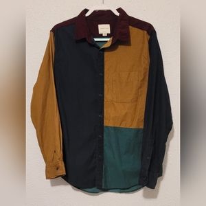 FLASH SALE American Eagle Men's XL Retro Color Block Flannel Button Down